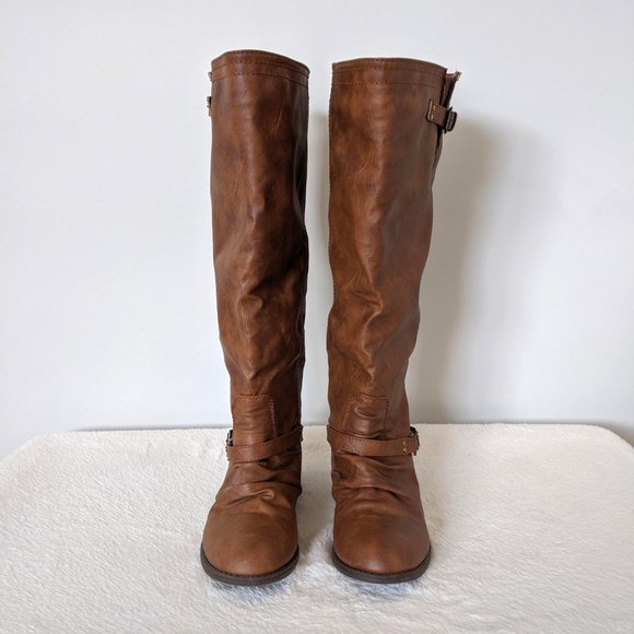 Journee Collection Shoes - Brown Riding Boots Wide Calf by Journee Collection